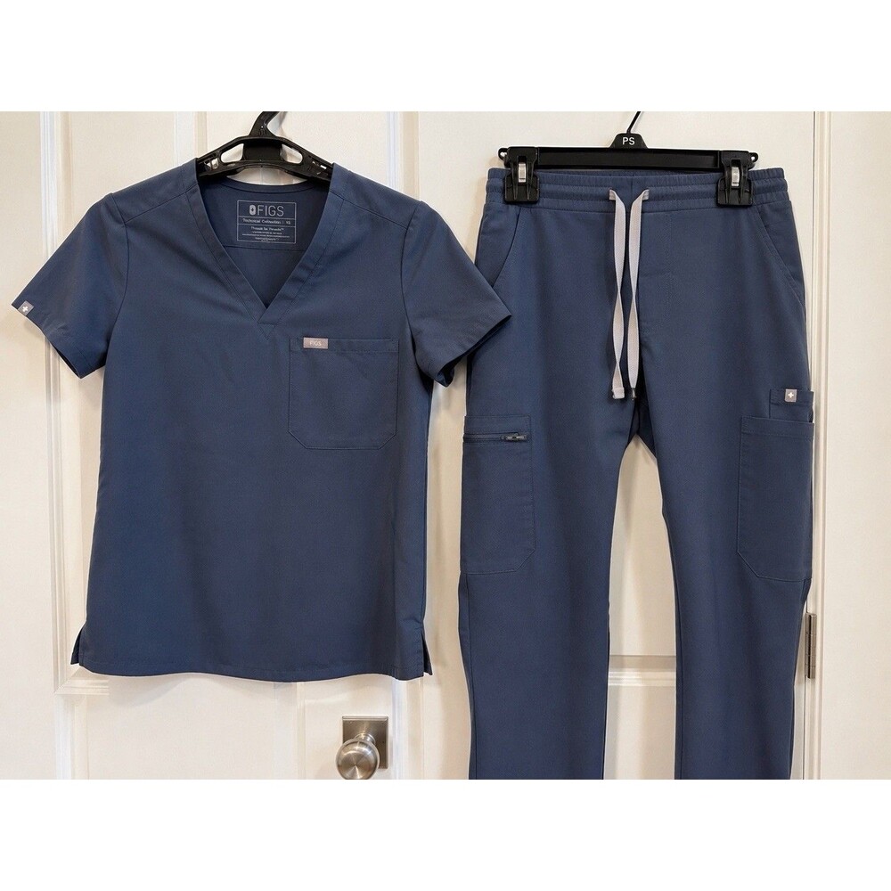 FIGS Scrub Set Womens XS Dark Harbor Yola Skinny Pants Technical Collection